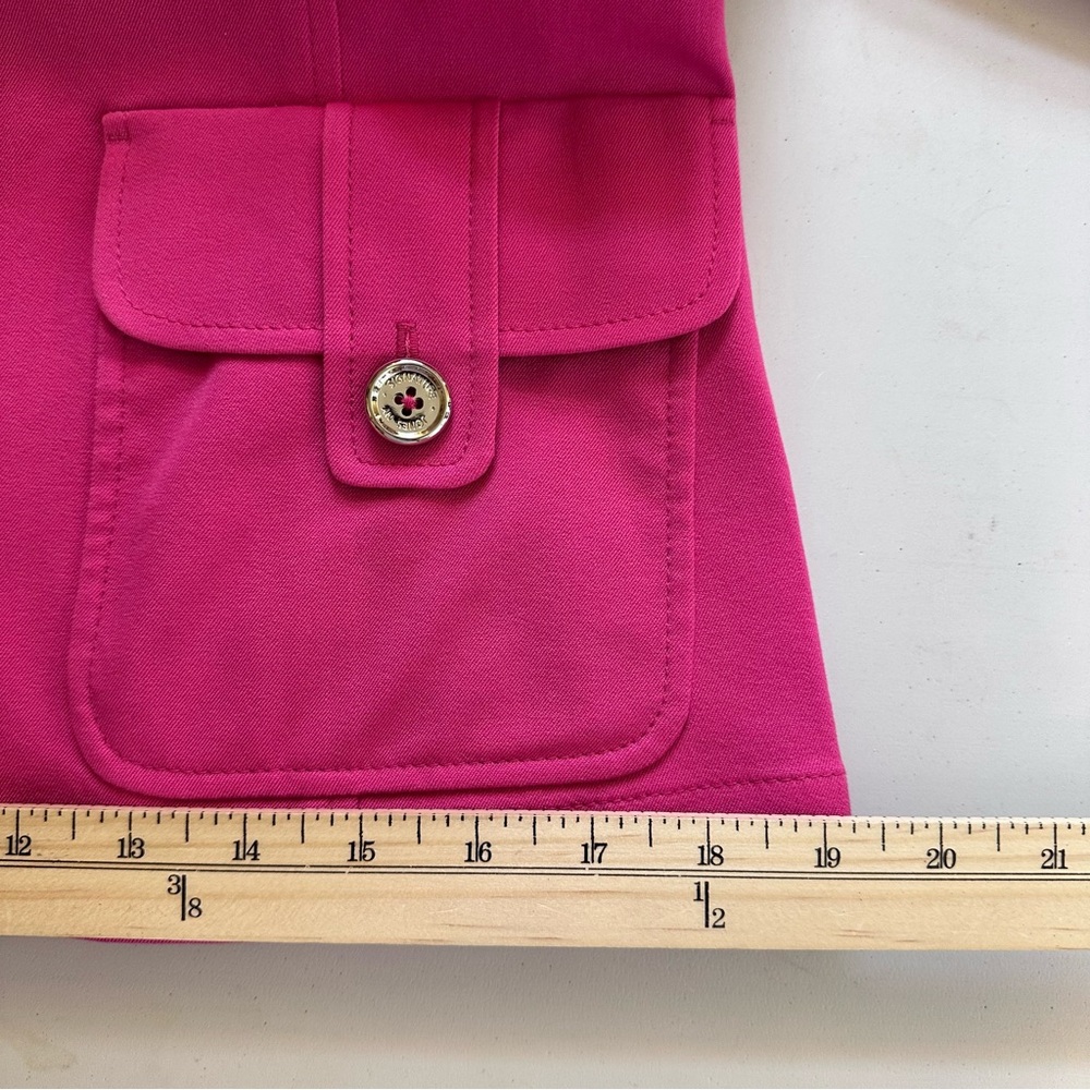 JONES NEW YORK SIGNATURE STRETCH Vibrant Pink Jacket Sz M Stand Collar - Picture 11 of 14